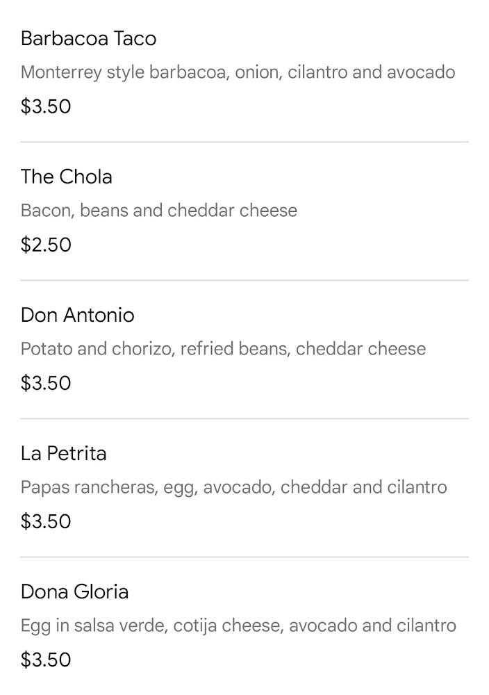 El Bosque Tacos y Chelas Menu image 3